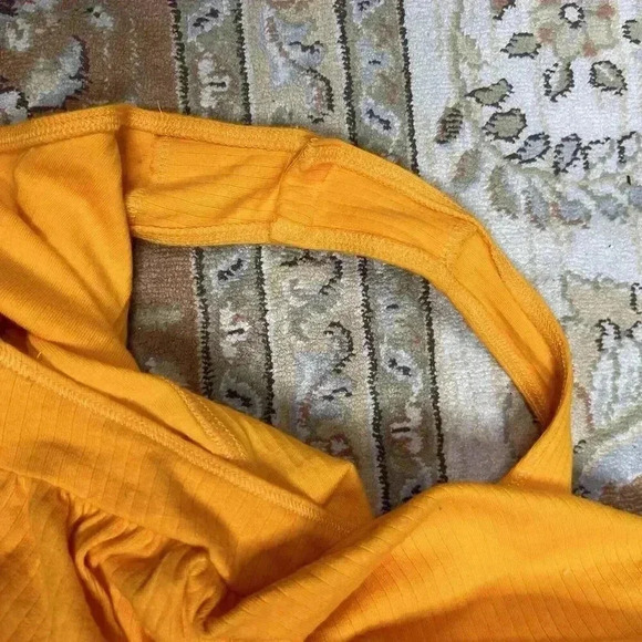 Free People Intimately Bodysuit Medium Yellow Spaghetti Straps Ribbed Sz M - Picture 8 of 8